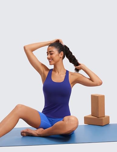 Image of CRZ YOGA Butterluxe Racerback Tank Tops | Light Support, Built in Bra, Removable Pads, Yoga, Extremely Soft, Scoop Neck, for Women