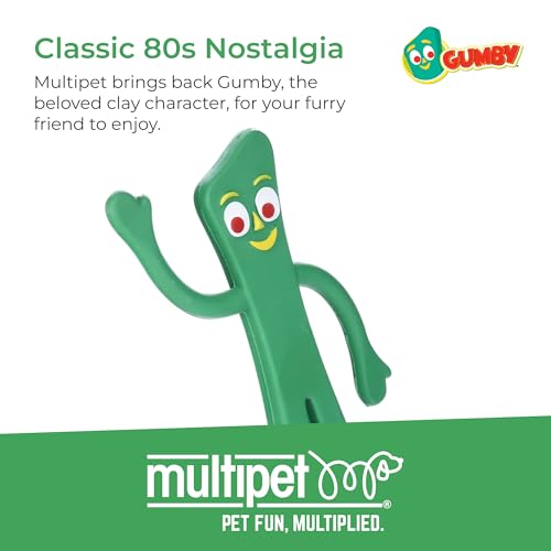 Image of Multipet Gumby Latex Dog Toy - Squeaky Toy for All Dogs - Easy-to-Clean Dog Squeaky Toys - for Cuddling, Chewing & Playing - Cute Pet Toy (9 inch, Green)