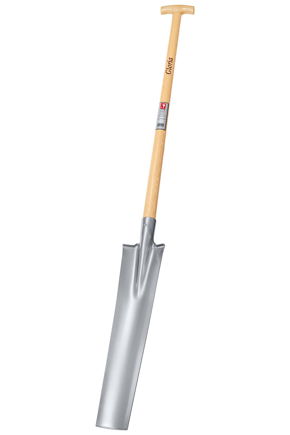 Idealspaten 21110203 drainier – Pala Gloria Polvo con Mango de Haya T de 85 x 55 cm, Plata, 40 x 25 x 15 cm