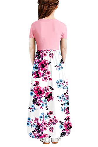 storeofbaby Girls Casual Maxi Floral Dress Long Sleeve Holiday Dresses with Pockets - Image 3