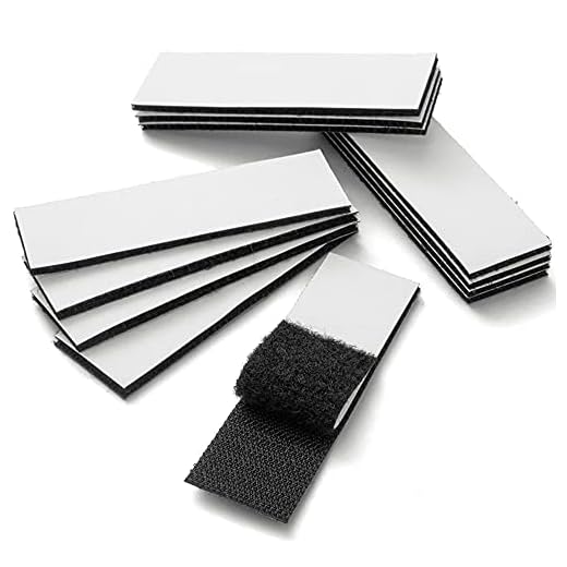 Hook Loop Strips with Adhesive, YBWM 16 Pack Industrial Strength Sticky Back Fasteners Double-Side Mounting Tapes Heavy Duty Picture Hanging Strips for Home and Office Use, Black 1.2 x 4 Inch