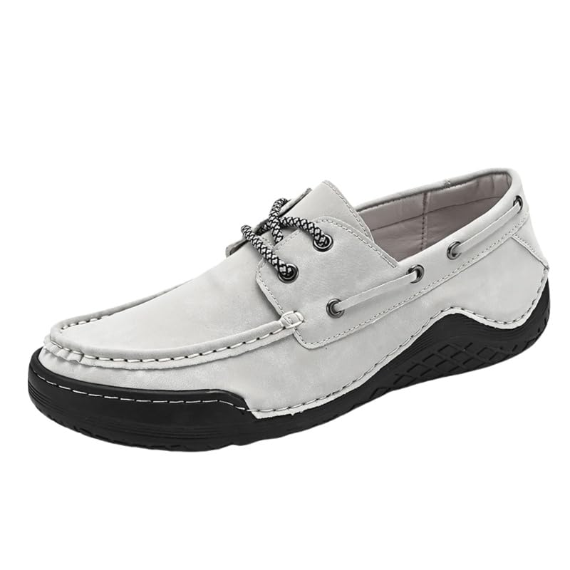 Men's Retro Low-Top Flat-Bottom Loafers - Breathable Outdoor Casual Driving Shoes, Wide Sizes - Slip-On Comfort