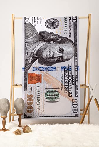 Bursa Havlu Dollar Patterned Beach Towel | 100% Turkish Cotton Large Size Bath Pool Spa Travel Hand And Body Bathroom Towels Set 30 X 60 Inches | Quick Wash And Dry Sand Proof Lightweight #TOP2