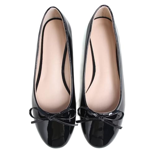 Image of TN TANGNEST Women's Velvet Flats Round Toe Ballet Shoes | Elegant Bowknot Flats Comfortable Casual Slip On Flats for Work