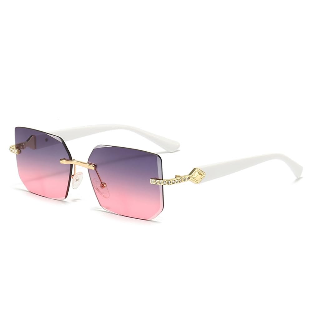 Gafas de sol sin borde rectangulares unisex para el verano 8