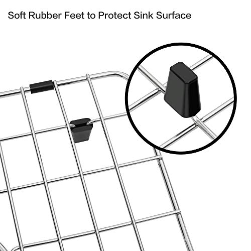 Zeesink Sink Protectors For Kitchen Sink,Sink Grid 14 15/16" X 13",Sink Bottom Grid,Stainless Steel Sink Protector,Sink Grate With Center Hole #TOP4