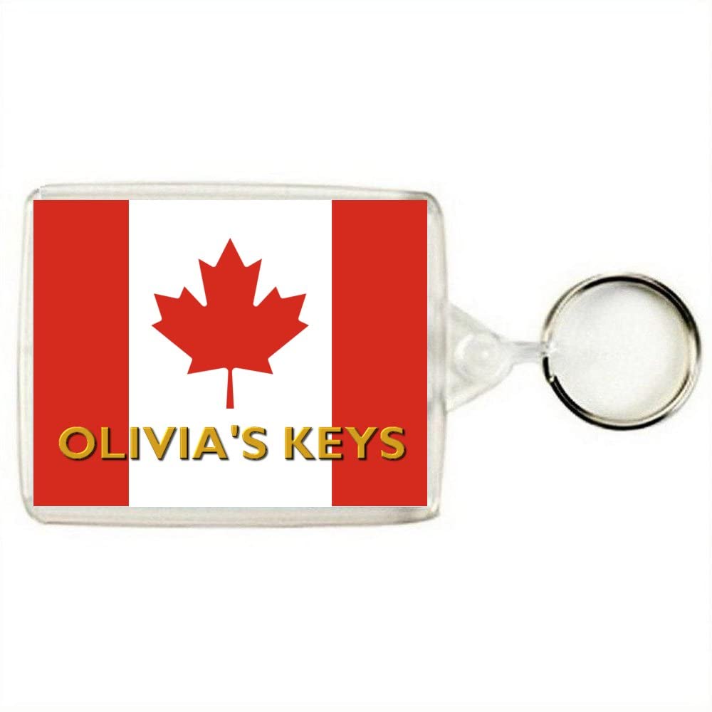 Key Expressions Unisex Multicoloured Personalised Canada/The Maple Leaf/Canadian Flag Keyring/Bag Tag - A Great Gift Or Stocking Filler