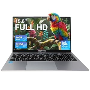15.6" Full HD Windows 11 Laptop - Intel 15th Gen, 16GB RAM 512GB M.2 SSD, Windows 11 Home, Dual-Band WiFi, Integrated Webcam - S15 N6 Quad-Core, 15 Inch Lightweight Laptop