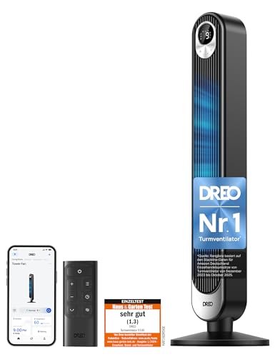 Dreo Smart 20dB DC Motor Turmventilator Leiser, 11M...