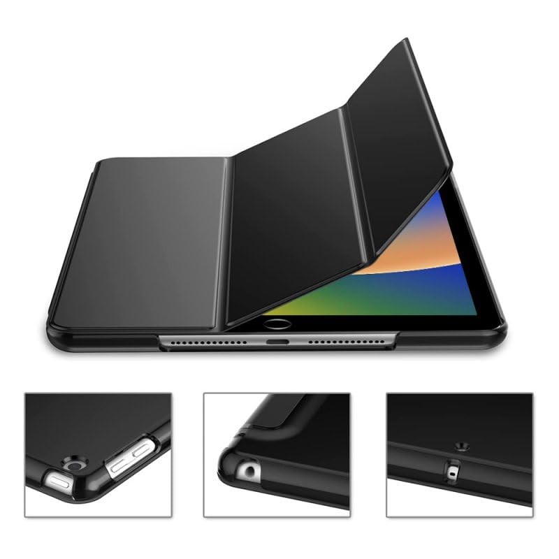 Etui iPad 10.2 EVETANE avec smart cover noir pour protection intégrale tablette