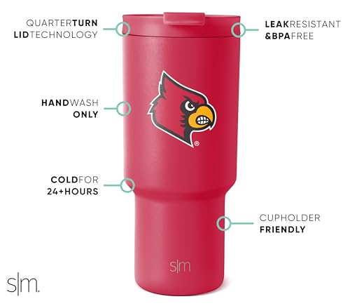 Image of Simple Modern Louisville Cardinals Tumbler with Straw | 30oz | Collegiate