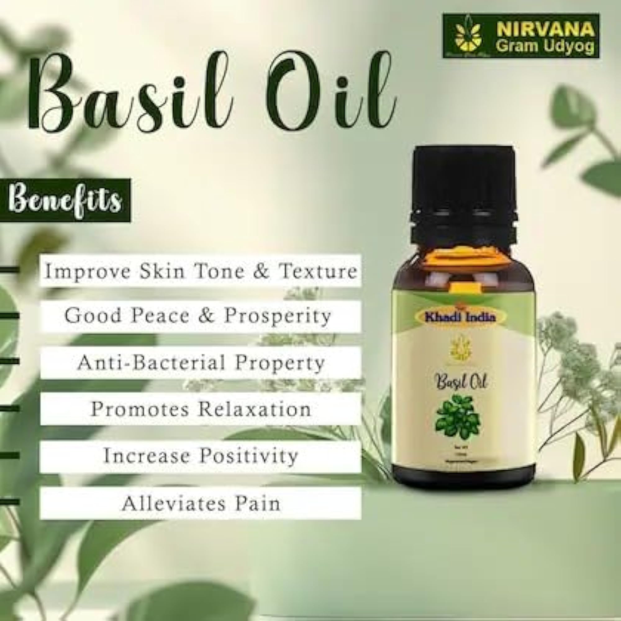 Basil Essential Oil, 100% Pure Therapeutic