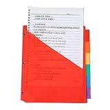 Waterpřoof Binder Dividers 6-Page - Color-Coded Index | 3-Hole Label...