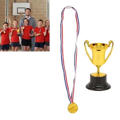 Troféu Mini Gold Awards, Troféus de Plástico para Crianças, Mini Troféus Leves e Conjunto de Prêmios