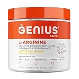 Genius L-Arginine Nitric Oxide Powder - Fermented L- Arginine Nutritional Supplements & Nitric Oxide Booster - Pre Workout, Natural Muscle Builder - 30 Servings, Lemon