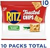 Galletas Ritz Toasted Chips Sabor Crema Agria y Cebolla, Bocadillos para el Almuerzo, 10 Paquetes de 1.0 Onza Crema Agria y Cebolla 10 Onzas (Paquete de 1) 8