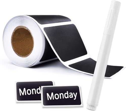 Chalkboard Labels 120pcs Marker Waterproof Blackboard Stickers with 1 Liquid Chalk for Mason Jars, Craft Rooms, Storage, Glass Bottle, Store Organize Home & Kitchen