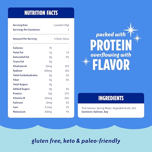 Chicken of the Sea Pink Salmon Skinless and Boneless in Pouch, No Preservatives, Non GMO, 2.5 Ounce (Pack of 12)