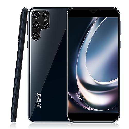 Xgody X60 Android Cell Phone Unlocked, 6 Inch QHD Waterdrop Screen, 2GB RAM+16GB ROM, Dual Sim Slots Smartphone, 5MP+5MP Camera, Facial Unlock, 3000mAh Mobile Phones (Black1)