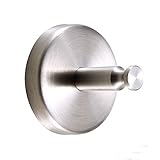 EMISK Single Bath Towel SUS 304 Stainless Steel Robe Hook Coat Hook Holder, Heavy Duty Wall Mounted Hook Hanger for Kitchen Bathroom Bedroom