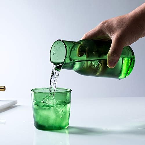 Miniatura 5 de Sizikato Jarra de agua nocturna con vitrales de 15 onzas con vaso de vidrio.