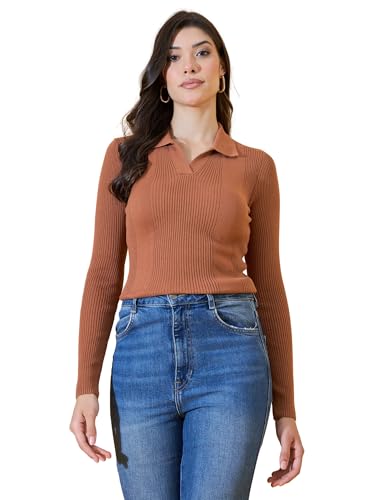 Image of 98 Degree North Women Spread Collar Sweater-G1577-BLACK