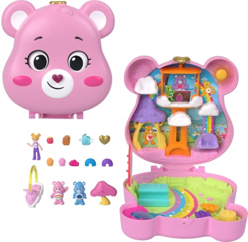 Polly Pocket Compacto Ositos Cariñositos Micromuñecas Auto Rainbow Roller Y Accesorios Temáticos para Niñas De 4 Años En Adelante