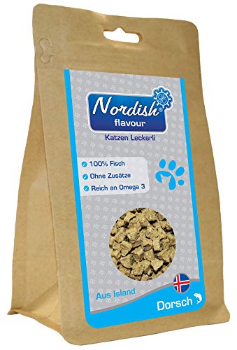 Nordish flavour Katzen Leckerlis aus Dorsch - aus 100% isländischem Fisch - Zuckerfrei - Getreidefrei - 1x80g Tüte Cover