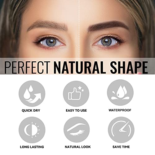 Eyebrow Stamp Kit Brow Stencil For Perfect Brows With 10Pc Eyebrow Stencils, Waterproof Eye Brow Pomade Long Lasting Brow Makeup, Pigmented & Easy To Use (Black Brown) #TOP6