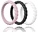 Made for Her Stackable Silicone Wedding Ring for Gym Sports Women - Thin & Durable Pack of 3