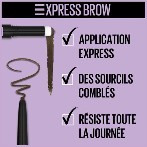 Crayon À Sourcils Duo Teinte 04 Express Brow Satin Maybelline New York Le Crayon À Sourcils - vue 7
