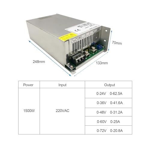 Alimentation à découpage CC 60V 25A réglable 1500W pour tension variable - 3