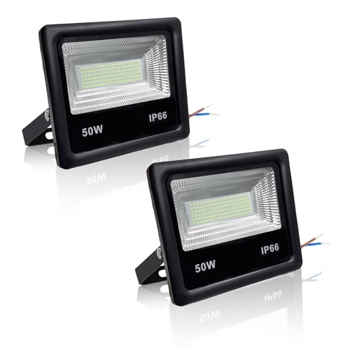 2 PCS DC 12V Green LED Flood Light 50W Outdoor Security Floodlight Lamp High Brightness IP65 Outside Waterproof Led Stage Lights for Landscape Garden Yard