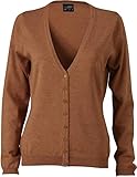 Strickjacke JN660 Damencardigan Strickjacke Damen Cardigan V-Neck M,Camel