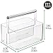 mDesign Plastic Shower Caddy Storage Organizer Utility Tote, Divided Basket Bin - Metal Handle for Bathroom, Dorm, Kitchen, Holds Soap, Shampoo, Conditioner - Aura Collection - Clear/Chrome