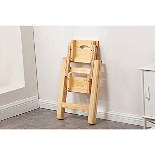 Taburete de madera plegable DASHADAO de 2 escalones para interiores 8