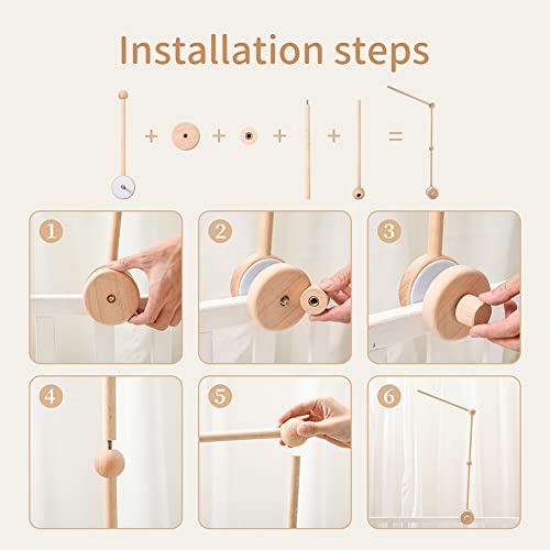 Baby Crib Mobile Arm, Mobile Arm for Crib, Baby Crib Mobile Holder Crib Mobile Hanger for Crib Baby Boy Girl Nursery Decor