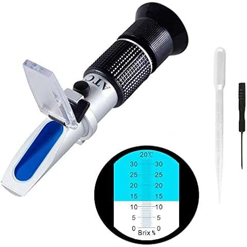 Brix Refractometer 0~32%, Empty Hand Brix Refractometer Sugar Content Test, Highly Accurate Brix Measurement with ATC for Fruit Drinks and Juices Cover