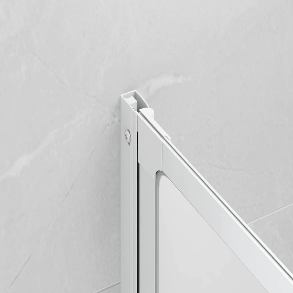 IKAYAA Mamparas de Bañera 132 x 140 cm Biombo de Baño Mampara Bañera Abatible de Aluminio & Panel de PP