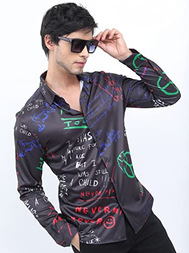 Image of KETCH Men Slim Fit Printed Full Sleeve Shirt