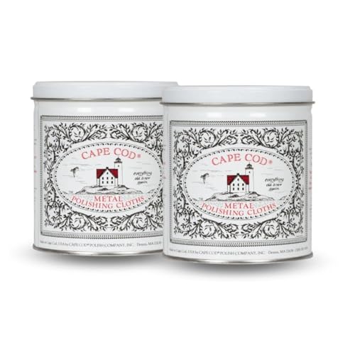 (Qty 2) of Cape Cod Polishing Metal Tin Bundle for Fine Metals | Each Tin Contains (12) 4X6 Polishing Cloths | (1) 12x12 Buffing Cloth | (1) Pair of Nitrile Gloves