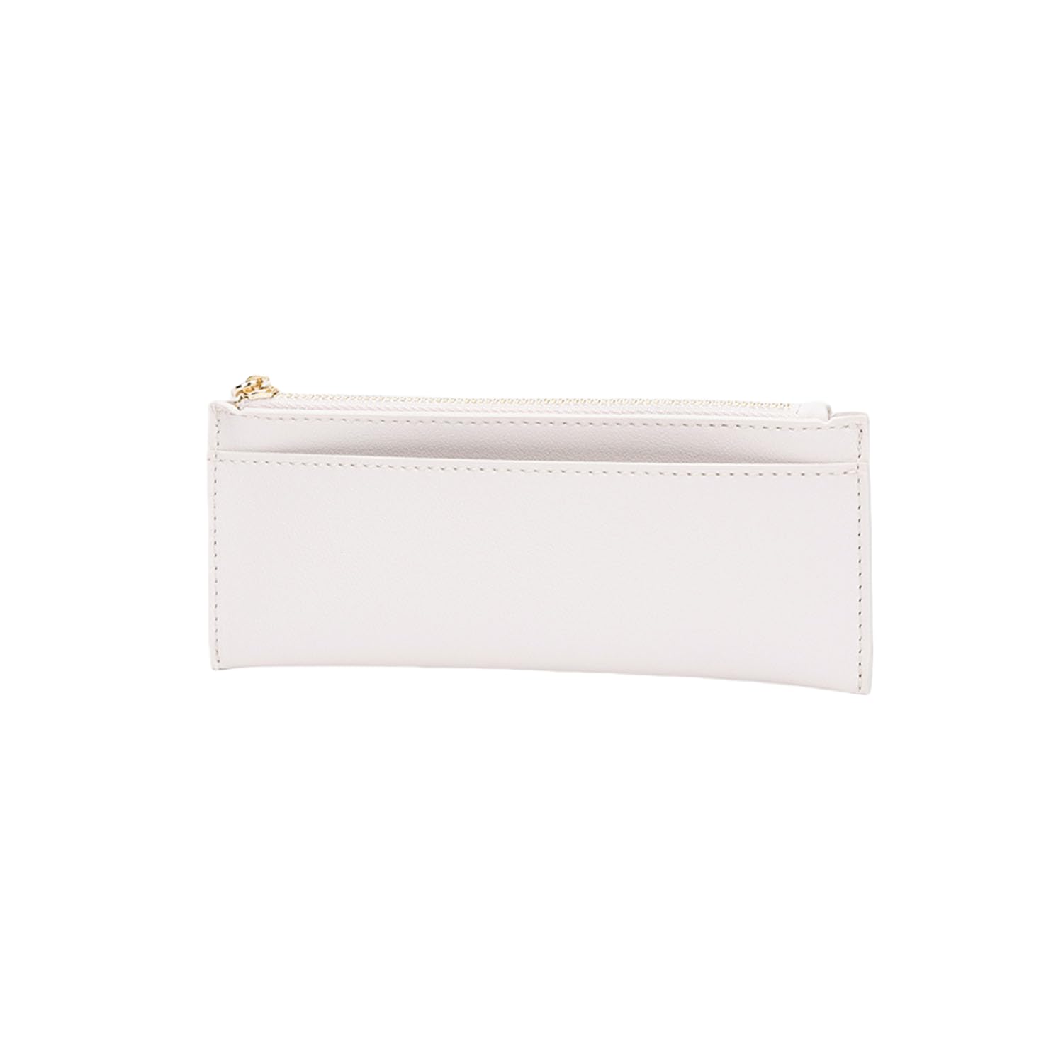 Pencil Pouch for Teens School Office Supplies Pencil Case Cosmetic Bag Zipper (Beige,Faux leather)