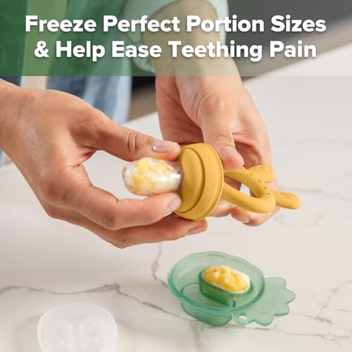 image for Haakaa Baby Fruit Food Feeder & Mini Freezer Nibble Tray Combo, Breast