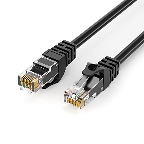 JAMEGA 4m CAT.6 Netzwerkkabel (RJ45) Patchkabel Ethernet Lan in schwarz| 1Gbit/s | 250MHz | kompatibel zu CAT.5 / CAT.5e / CAT.6