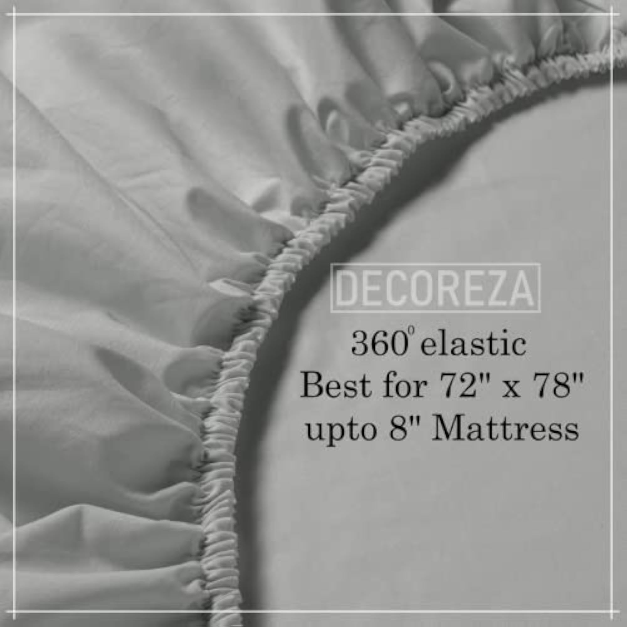 Solid Color Elastic Fitted King Size Bedsheet with 2 Pillow Covers