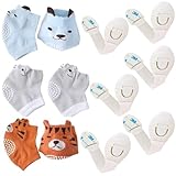 Baby Crawling Knee Pads – 3 Pairs Non-Slip Infant Knee Protectors with 6 Baby Safety Locks for Cabinets and Drawers