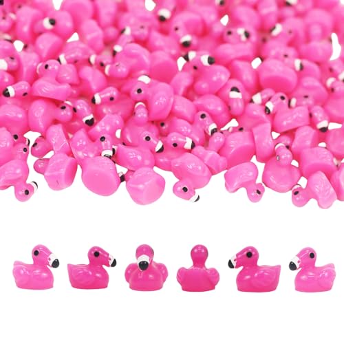 Goiern 120 Stück Mini Winzig Flamingo Deko Harz Figuren Flamingo Klein Geschenke für Garten Puppenhaus
