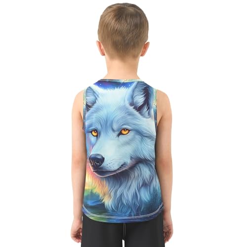 Boys' Tank Top Shirt Majestic White Wolf Sleeveless T-Shirts3
