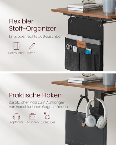 VASAGLE Höhenverstellbarer Schreibtisch elektrisch, 160 x 70 cm – Ansicht 5