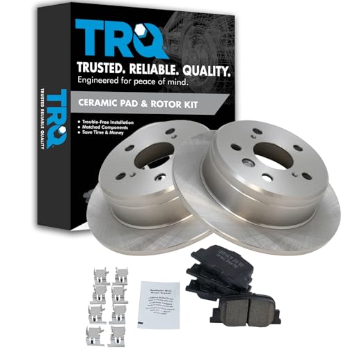 Image of TRQ Rear Ceramic Brake Pad and Rotor Set